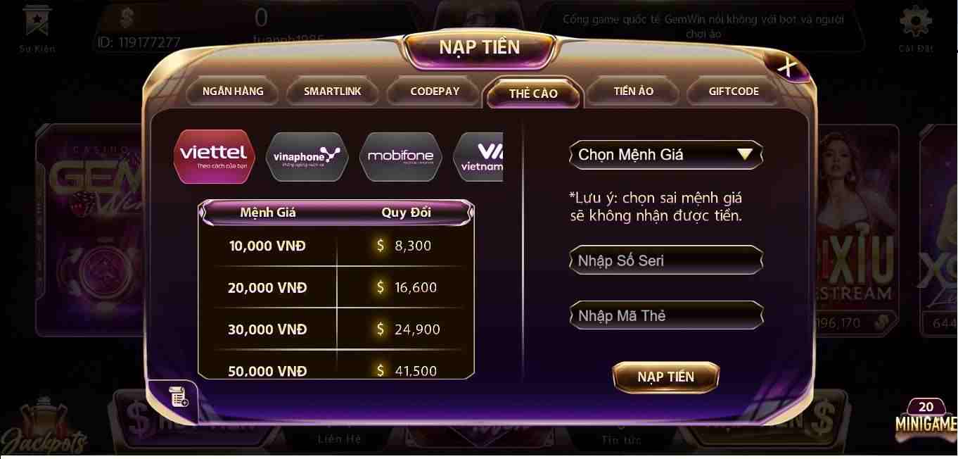 khuyến mại gem win